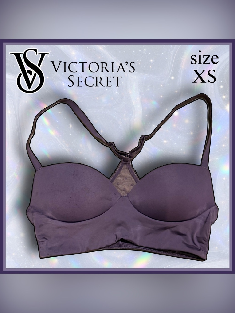 VICTORIAS SECRET deep purple wireless longline BRA size XS